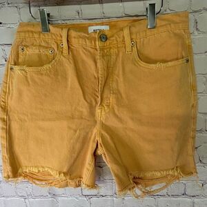 Pistola Nectar Orange Devin High Rise Mom Cutoff Shorts Scissor Cut Hem Size 29